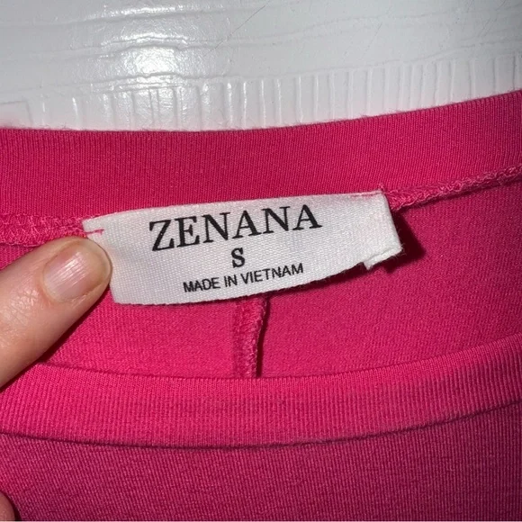 Zenana Outfitters Pink Short Sleeve Relaxed Boxy Oversized Stretch Tee size S - Picture 3 of 7